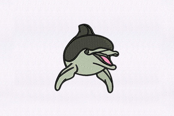 Dolphin Fish Embroidery Design