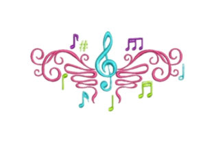 Music Notation Embroidery Design